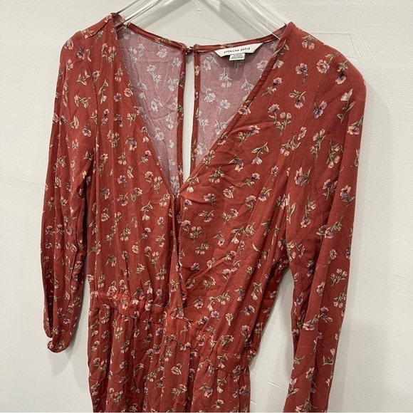 American Eagle Ditsy Floral Romper Cross Front Small - Picture 4 of 8